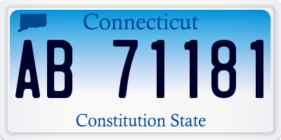 CT license plate AB71181