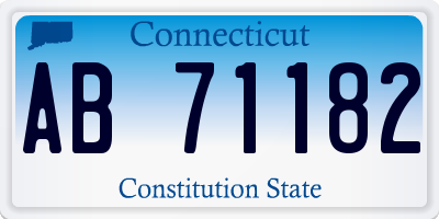 CT license plate AB71182