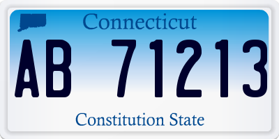 CT license plate AB71213