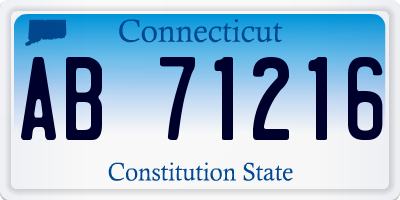 CT license plate AB71216
