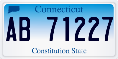 CT license plate AB71227