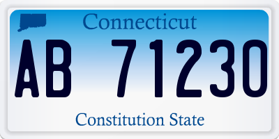 CT license plate AB71230