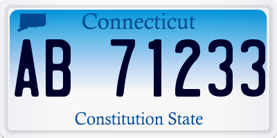 CT license plate AB71233