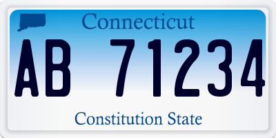 CT license plate AB71234
