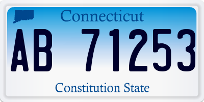 CT license plate AB71253