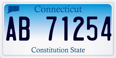 CT license plate AB71254