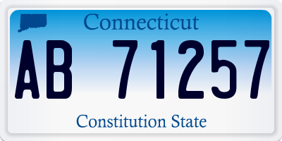 CT license plate AB71257