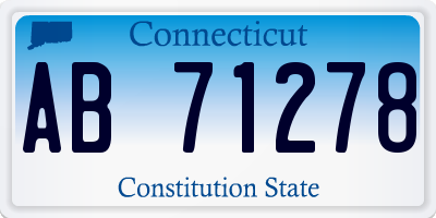 CT license plate AB71278