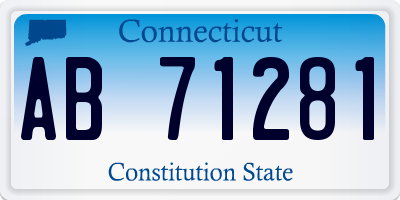 CT license plate AB71281