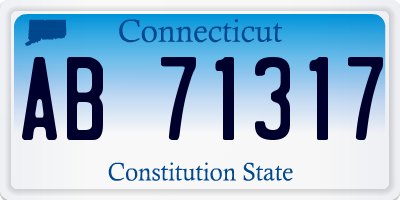 CT license plate AB71317