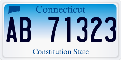 CT license plate AB71323