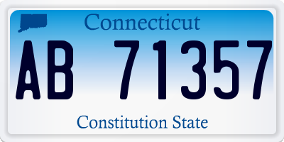 CT license plate AB71357
