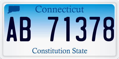 CT license plate AB71378