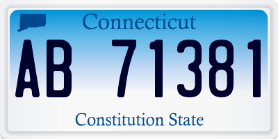 CT license plate AB71381