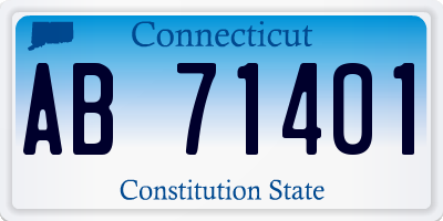 CT license plate AB71401