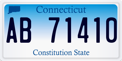 CT license plate AB71410