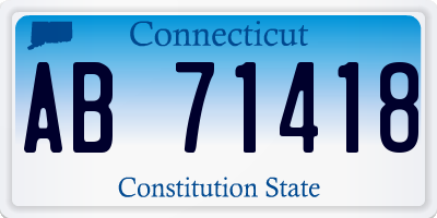 CT license plate AB71418