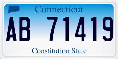 CT license plate AB71419