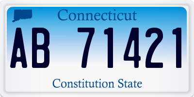 CT license plate AB71421