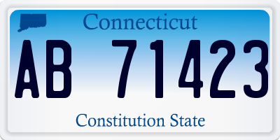 CT license plate AB71423