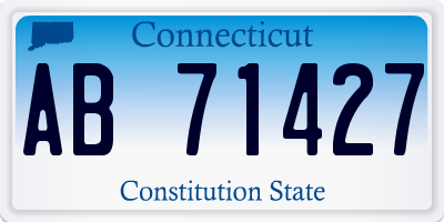 CT license plate AB71427