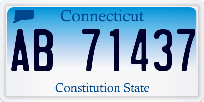 CT license plate AB71437