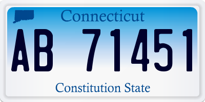 CT license plate AB71451