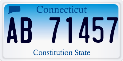 CT license plate AB71457