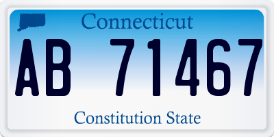 CT license plate AB71467