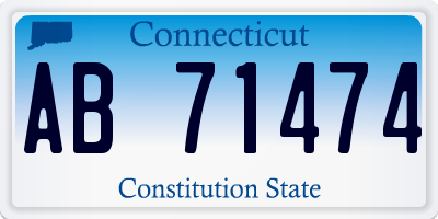 CT license plate AB71474