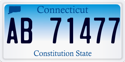 CT license plate AB71477