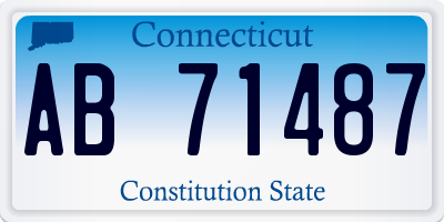 CT license plate AB71487