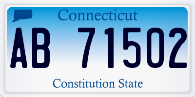 CT license plate AB71502