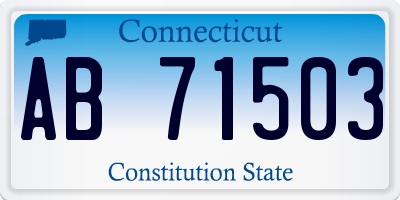 CT license plate AB71503