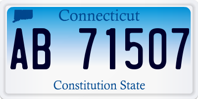 CT license plate AB71507