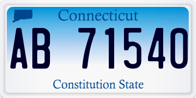 CT license plate AB71540