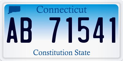 CT license plate AB71541