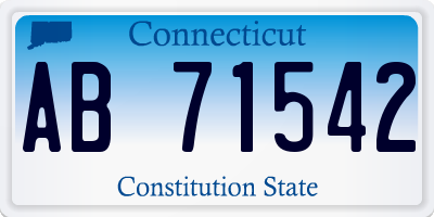 CT license plate AB71542