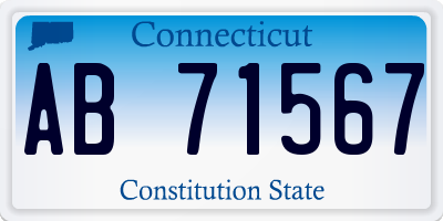 CT license plate AB71567