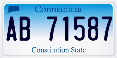 CT license plate AB71587