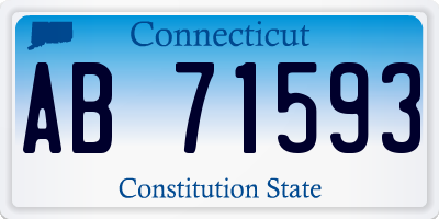 CT license plate AB71593