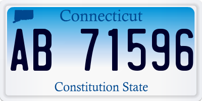 CT license plate AB71596