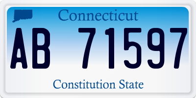 CT license plate AB71597