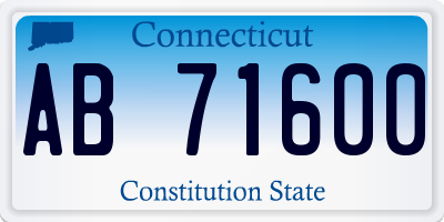 CT license plate AB71600