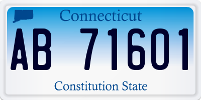 CT license plate AB71601