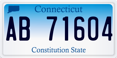 CT license plate AB71604