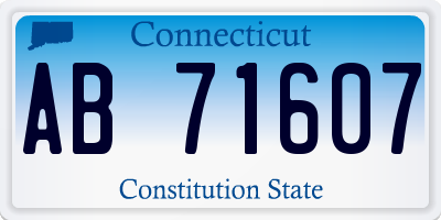 CT license plate AB71607