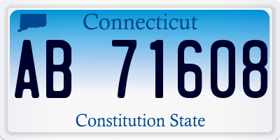 CT license plate AB71608