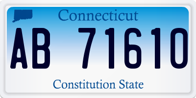 CT license plate AB71610