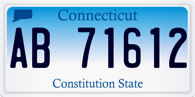 CT license plate AB71612